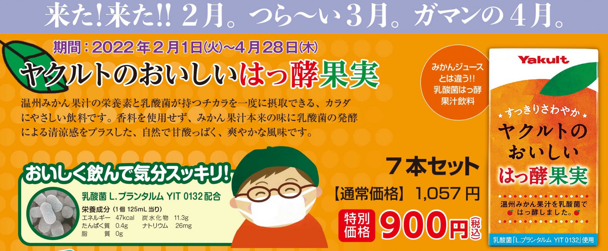 セール ヤクルト商品で花粉症対策するならコレ ヤクルトのおいしいはっ酵果実